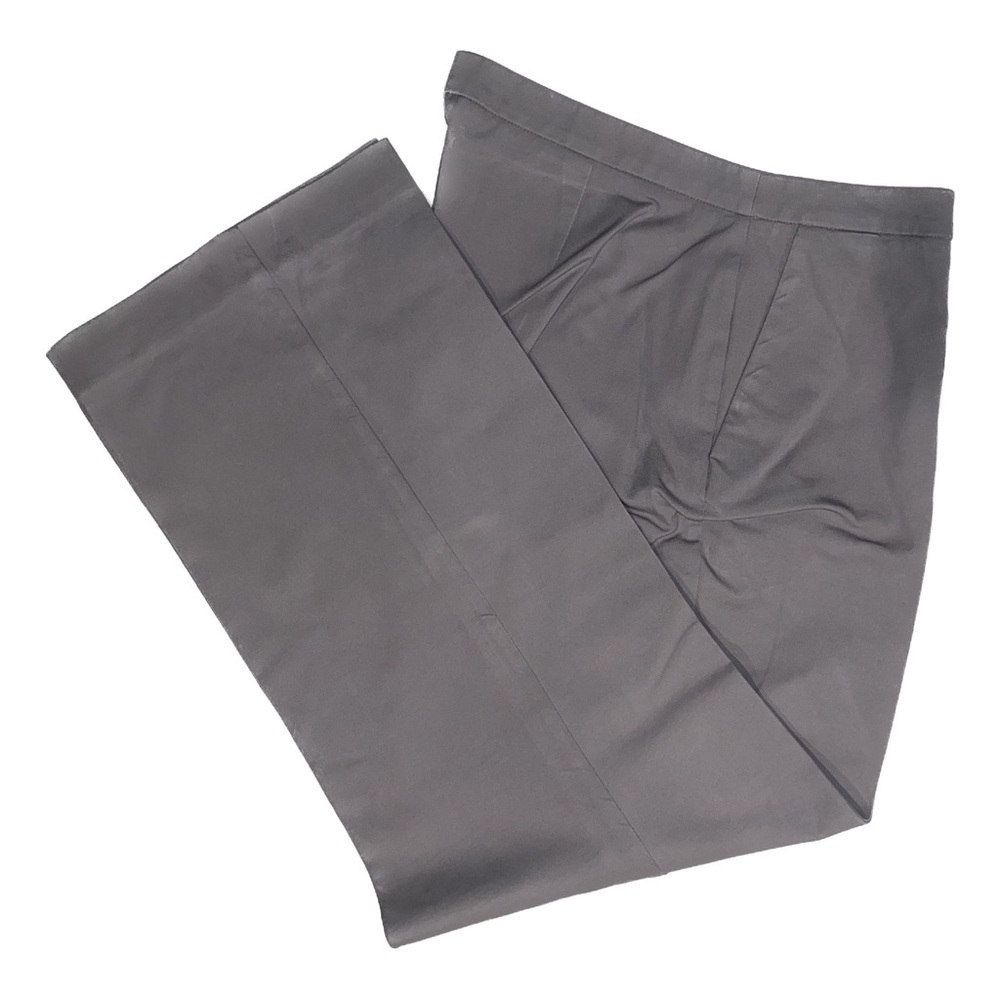 Eileen Fisher Medium Stretch Cotton Pants Twill Side Zip Grey Size 12